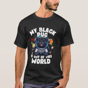 Camiseta Projetos engraçados de Pug preto para crianças ama