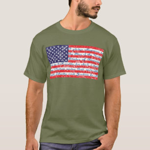Camiseta Prolação de Alegação na Bandeira dos Estados Unido