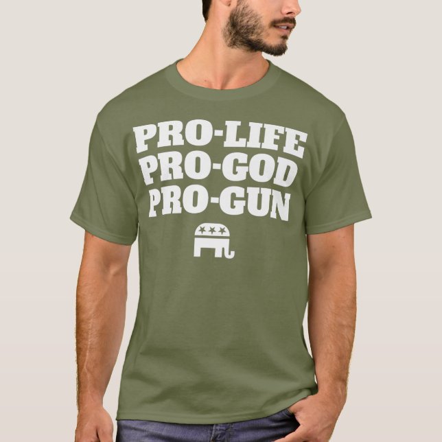 Camiseta ProLife ProGod ProGun Premium Conservador (Frente)