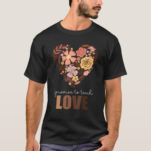 Camiseta Promessa De Ensinar O Coração Floral Melanin Black (Frente)