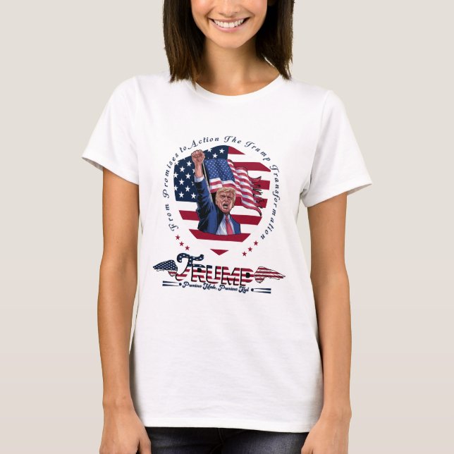 CAMISETA PROMESSAS DE TRUMP FEITAS PROMESSAS MANTIDAS (Frente)