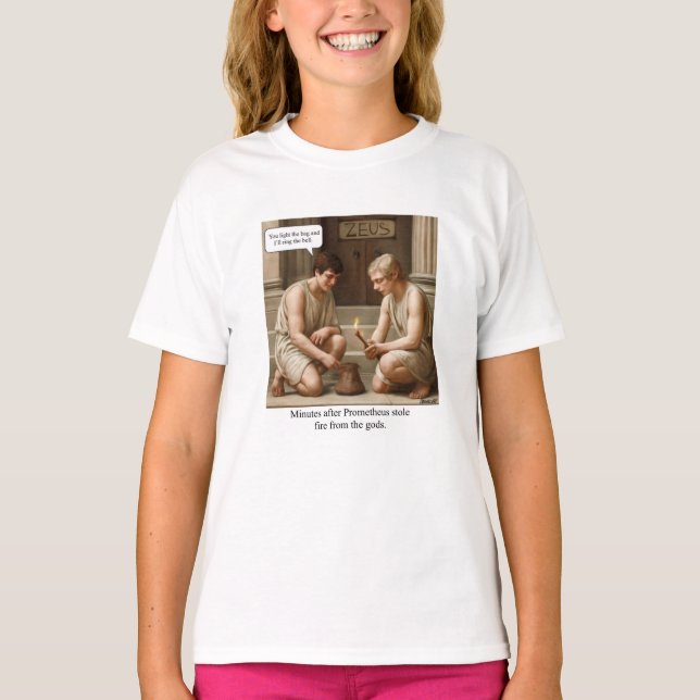 Camiseta Prometeu roubou o fogo dos deuses. (Frente)