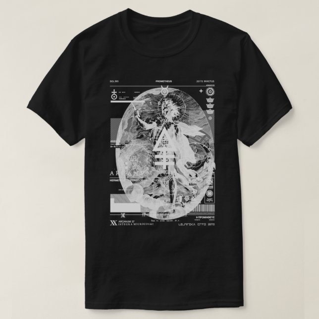 Camiseta PROMETHEUS  Sol Invictus  Apollo  Alchemy Occult   (Frente do Design)