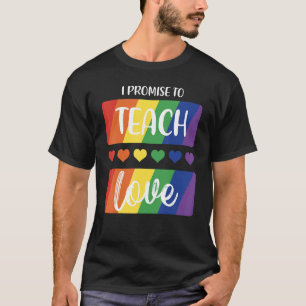 Camiseta Prometo Ensinar Adoráveis Professores Do Rainbow L