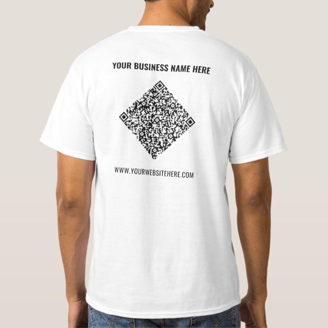 Camiseta Promocional com Código QR da Sua Empresa (Verso)