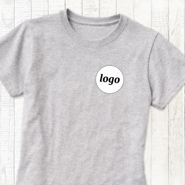 Camiseta Promocional de descanso simples para logotipos com (Logo business promotional uniform crest t-shirt)