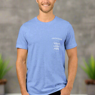 Camiseta Promocional de logotipo da empresa Unisex Blue