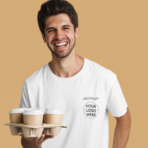 Camiseta Promocional de logotipo da frente e trás para empr