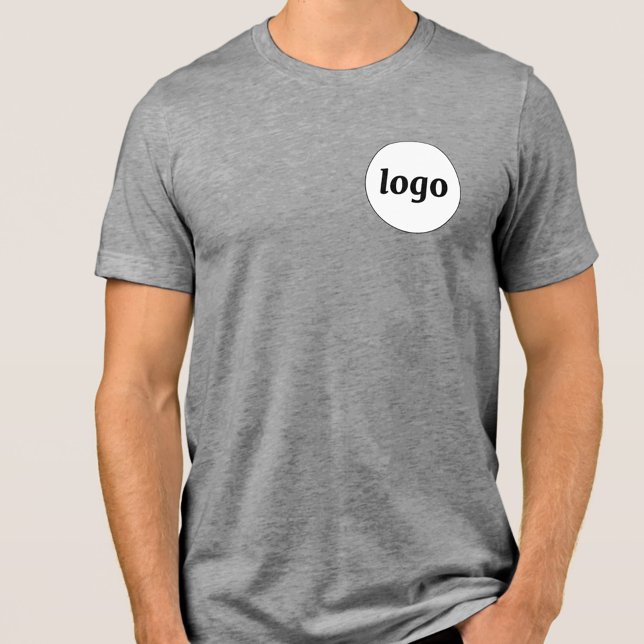 Camiseta Promocional de repouso simples do logotipo Empresa (Simple logo crest business branding promotional triblend t-shirt)