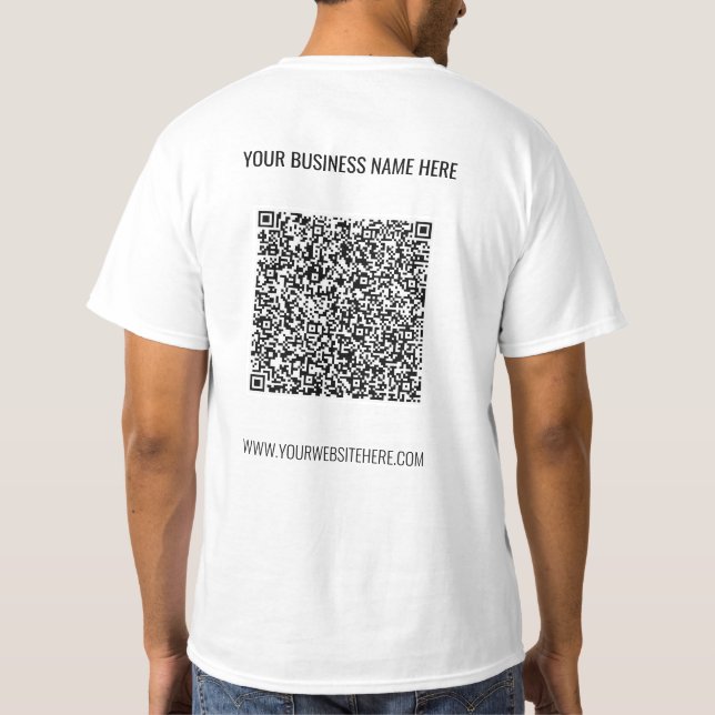 Camiseta Promocional Empresarial com Código QR e T (Verso)