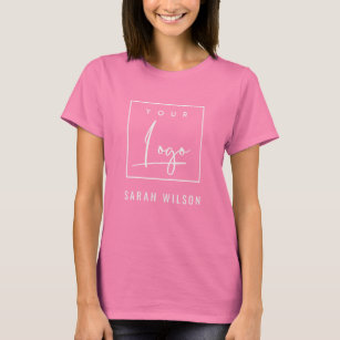 Camiseta Promocional rosa Empresa Adicione seu logotipo com