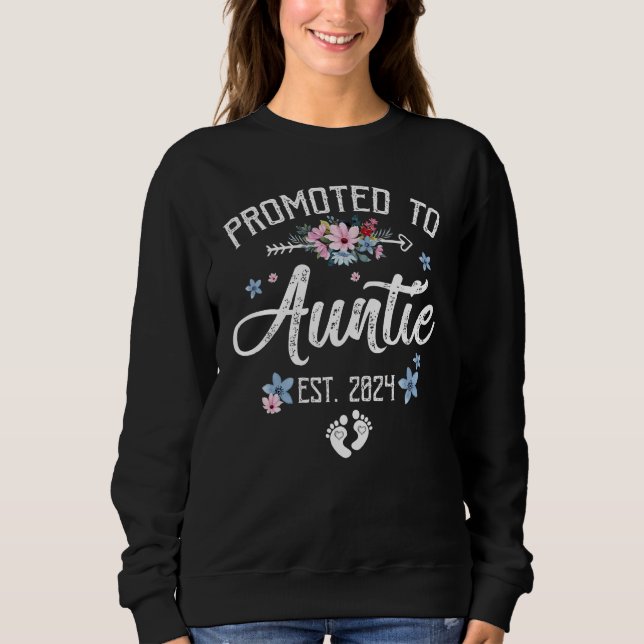 Camiseta Promoted To Auntie 2024 First Time New Auntie Preg (Frente)