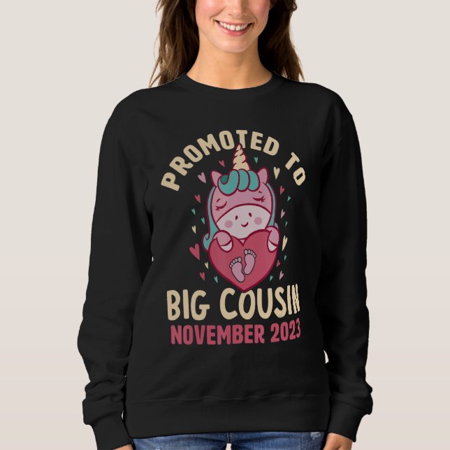 Camiseta Promoted to Big Cousin November 2023 Unicorn Heart (Frente)