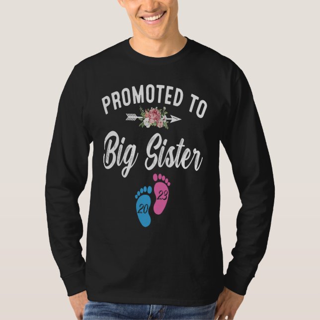 Camiseta Promoted To Big Sister 2023 Pregnancy Announcement (Frente)