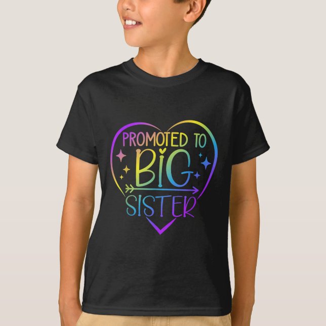 Camiseta Promoted To Big Sister - New Baby Birth Announceme (Frente)