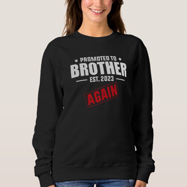 Camiseta Promoted To Brother Again 2023  Pregnancy Announce (Frente)