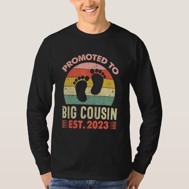 Camiseta Promoted To Cousin 2023 Cute Going To Be A Big Cou (Frente)