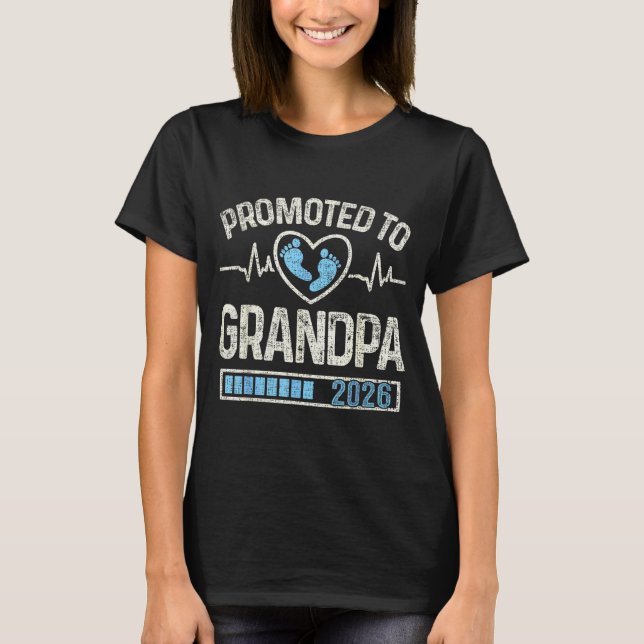 Camiseta Promoted To Grandpa 2026 Expecting Baby Soon To Be (Frente)