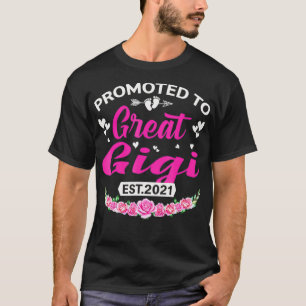 Camiseta Promoted To Great Gigi Est 2021 Tee Mother's Day G
