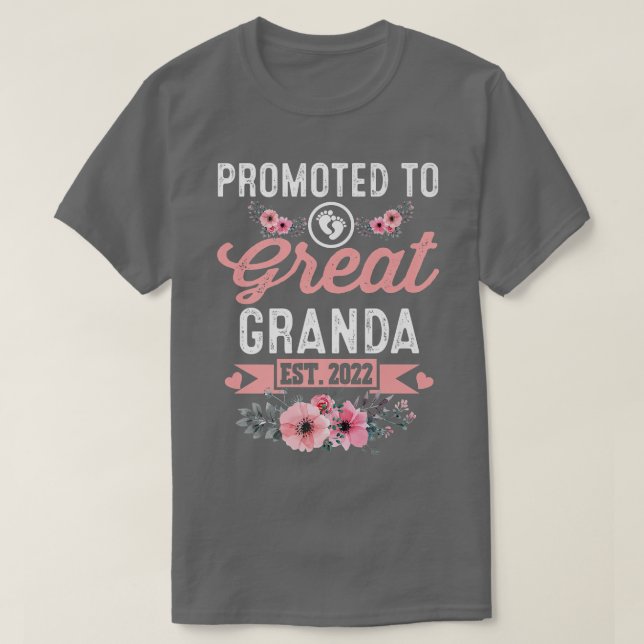 Camiseta Promoted to Great Granda Est 2022 Grandma Mothers  (Frente do Design)