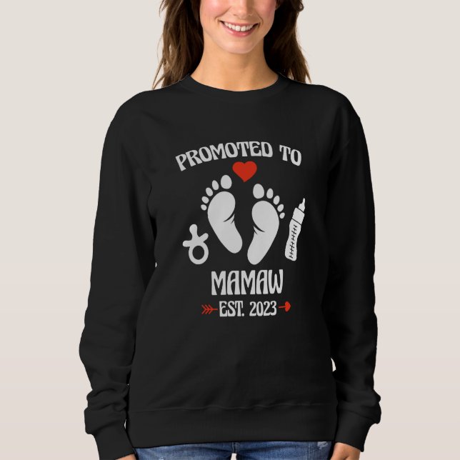 Camiseta Promoted To Mamaw 2023 First Time New Grandma Preg (Frente)