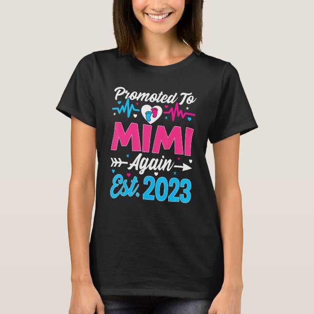 Camiseta Promoted To Mimi Again 2023 Soon To Be Mom Pregnan (Frente)