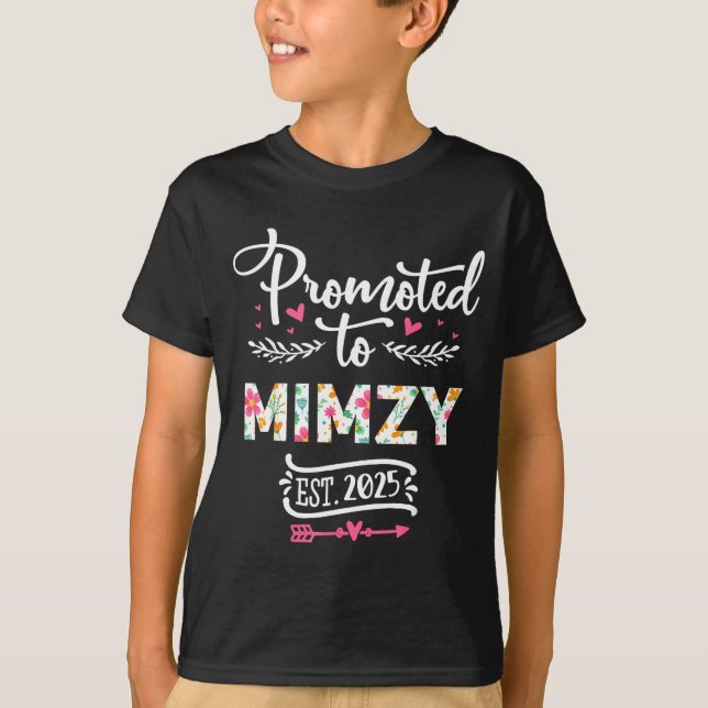 Camiseta Promoted To Mimzy 2025 Cute Pregnancy Announcement (Frente)