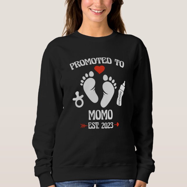 Camiseta Promoted To Momo 2023 First Time New Grandma Pregn (Frente)