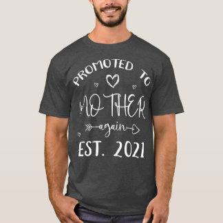 Camiseta Promoted To Mother Again Est 2021 Pregnancy Announ