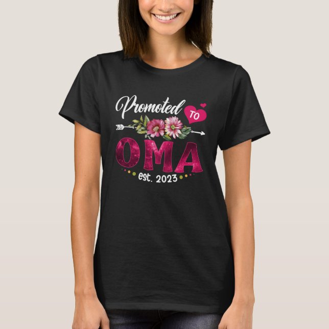 Camiseta Promoted To Oma 2023 First Time New Oma Pregnancy  (Frente)