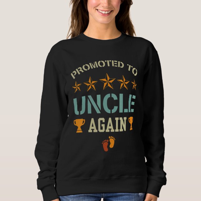 Camiseta Promoted To Uncle Again  Baby Pregnancy Announceme (Frente)