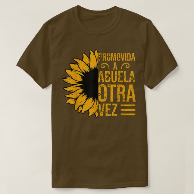 Camiseta Promovida a Abuela Otra Vez 2022 Gravidez Espanhol (Frente do Design)