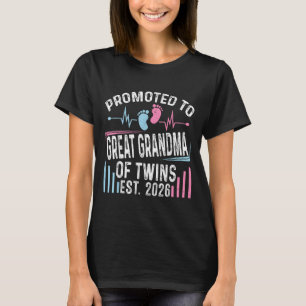 Camiseta Promovida a Bisavó de Gêmeos Est 2026 Bebê S