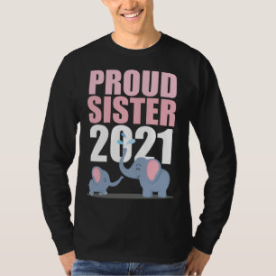 Camiseta Promovida a Irmã Mais Velha 2021  Menina Elefante