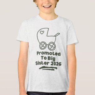 Camiseta Promovida a Irmã Mais Velha 2026 Retro Baby