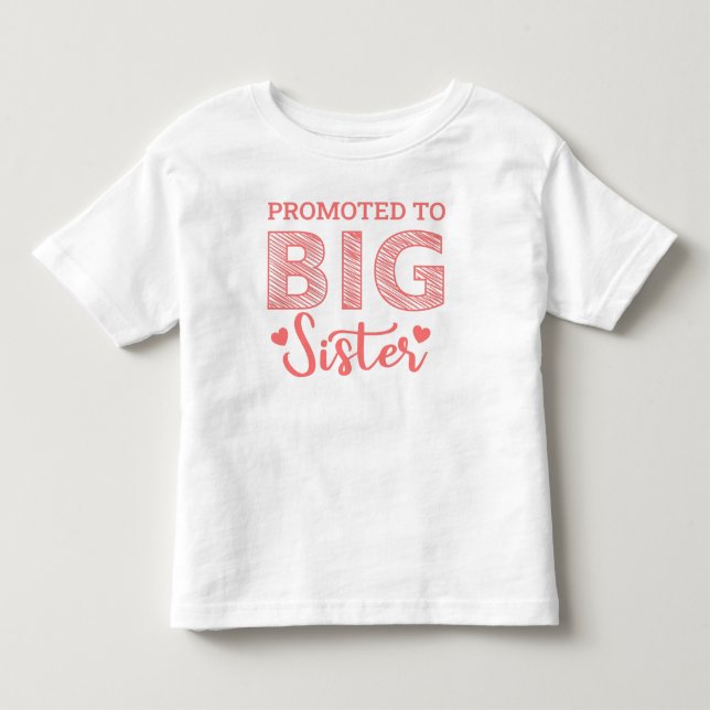 Camiseta Promovida a Irmã Mais Velha com Coração (Frente)