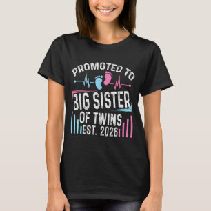 Camiseta Promovida a Irmã Mais Velha de Gêmeos Est 2026 Exp