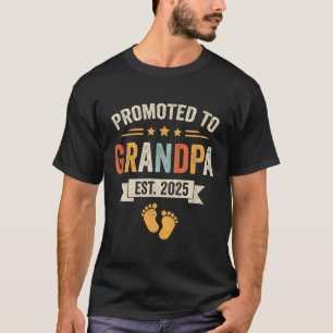 Camiseta Promovido a Avô 2025 Primeiro bebê 2025 Homens Mul