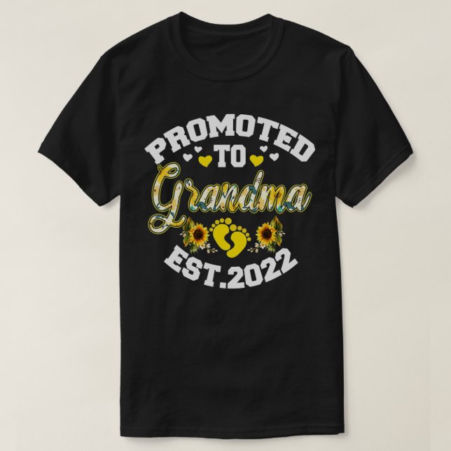 Camiseta Promovido À Avó No Est 2022 Deco Floral De Girasso (Frente do Design)