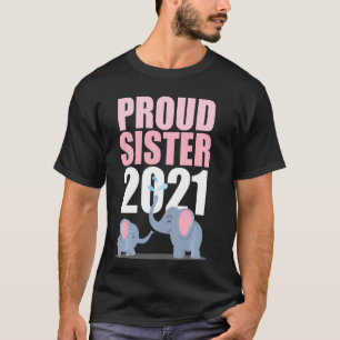 Camiseta Promovido à Big Sister 2021 Toddler Girl Elephant