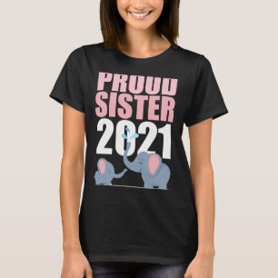 Camiseta Promovido à Big Sister 2021 Toddler Girl Elephant