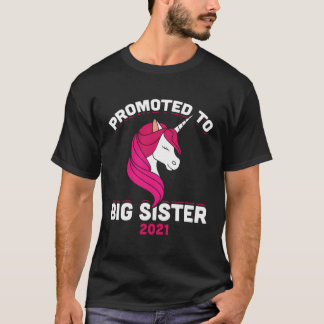 Camiseta Promovido À Big Sister 2021 Unicorn Primeira Vez G