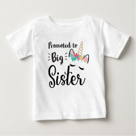 Camiseta Promovido À Big Sister Est 2022 Unicorn