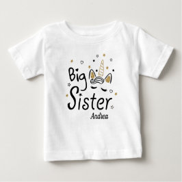 Camiseta Promovido À Big Sister Est 2022 Unicorn