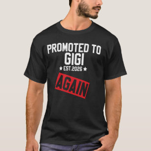 Camiseta Promovido a GIGI Novamente 2026 Gravidez Engraçada