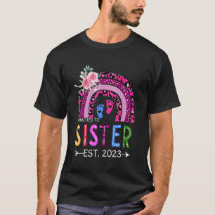 Camiseta Promovido À Irmã Grande Est 2023 Leopard Rainbow B