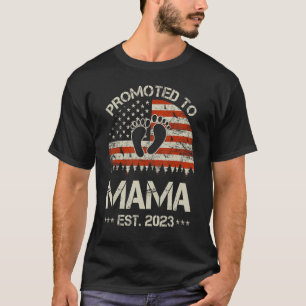 Camiseta Promovido À Mamã Est 2023 Primeira Vez Nova Famíli