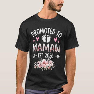 Camiseta Promovido a Mamaw Est 2026 Anúncio de Gravidez Flo