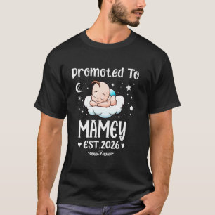Camiseta Promovido a Mamey EST. 2026 Dia das Mães Fofo Cora
