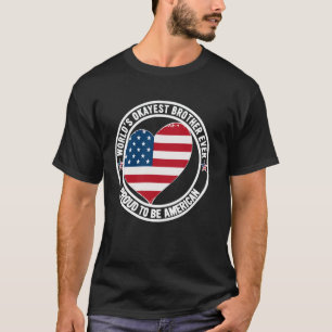 Camiseta Promovido a Melhor Irmão Americano Garoto Mundo Ok